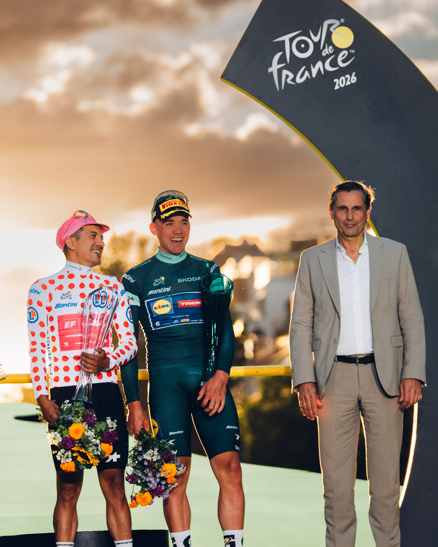 Klaus Zellmer, CEO of Škoda Auto, at the Tour de France in Paris
